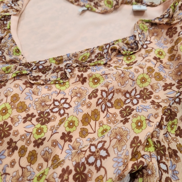 Scotch & Soda V Neck Boho Floral Mini Dress, Womens XS nwot - Picture 5 of 9